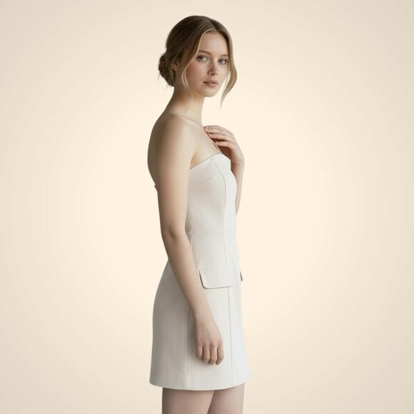 NWT Princess Polly Langdon Strapless Mini Dress sz 2 Beige Lined - Picture 10 of 10